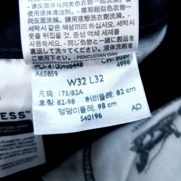 Levis Jeans Mens 32x32 Black 502 Slim Straight American Dark Wash Denim - Picture 10 of 11